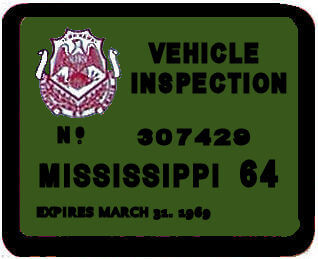 (image for) 1964 Mississippi Inspection sticker
